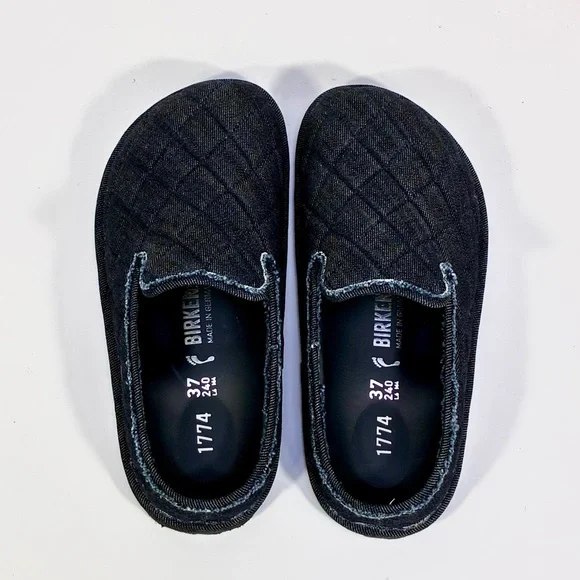 Birkenstock 1774 Eliscu Quilted Denim Slide Clogs Mules Dark Wash Denim 6 37 NEW - Picture 5 of 17